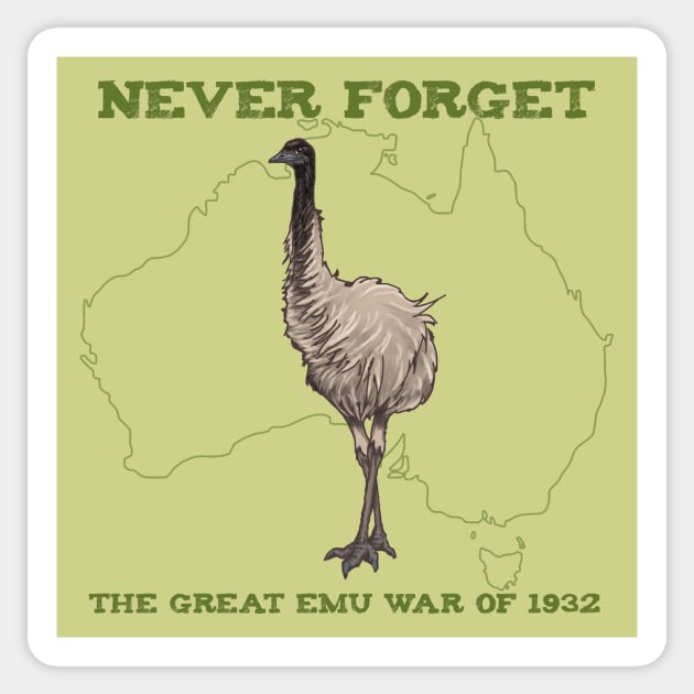 The Great Emu War of 1932 Sticker by Bardic Cat